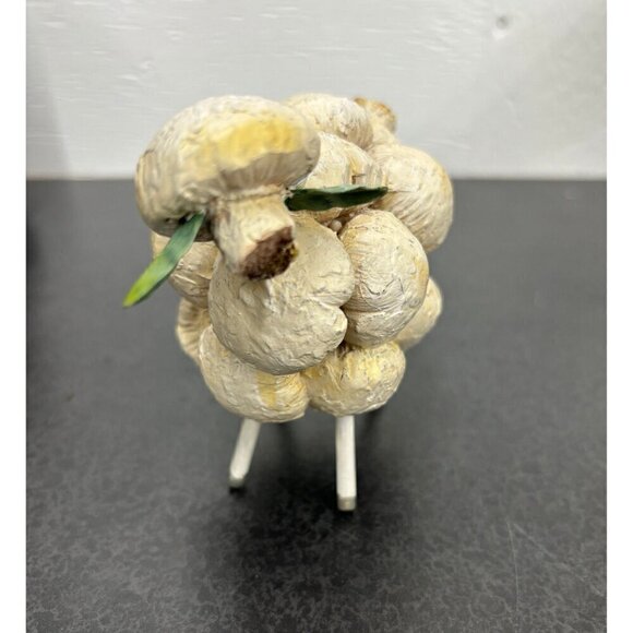 Vintage Mushroom Sheep Art Animal Figurine | Mushroom Vegetable Lamb - Picture 3 of 10